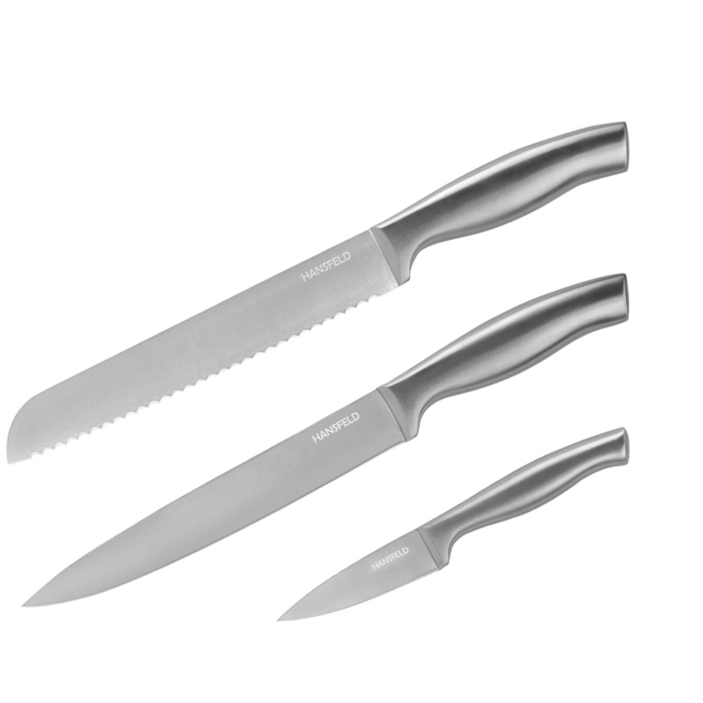Набор кухонных ножей HANSFELD Aurora 3шт для овощей, хлеба, разделочный