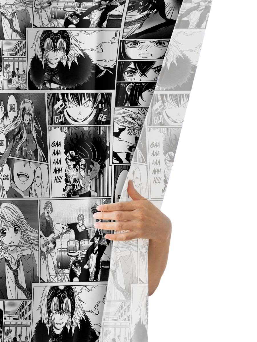 фото Штора рогожка 145х260 crazy getup manga anime
