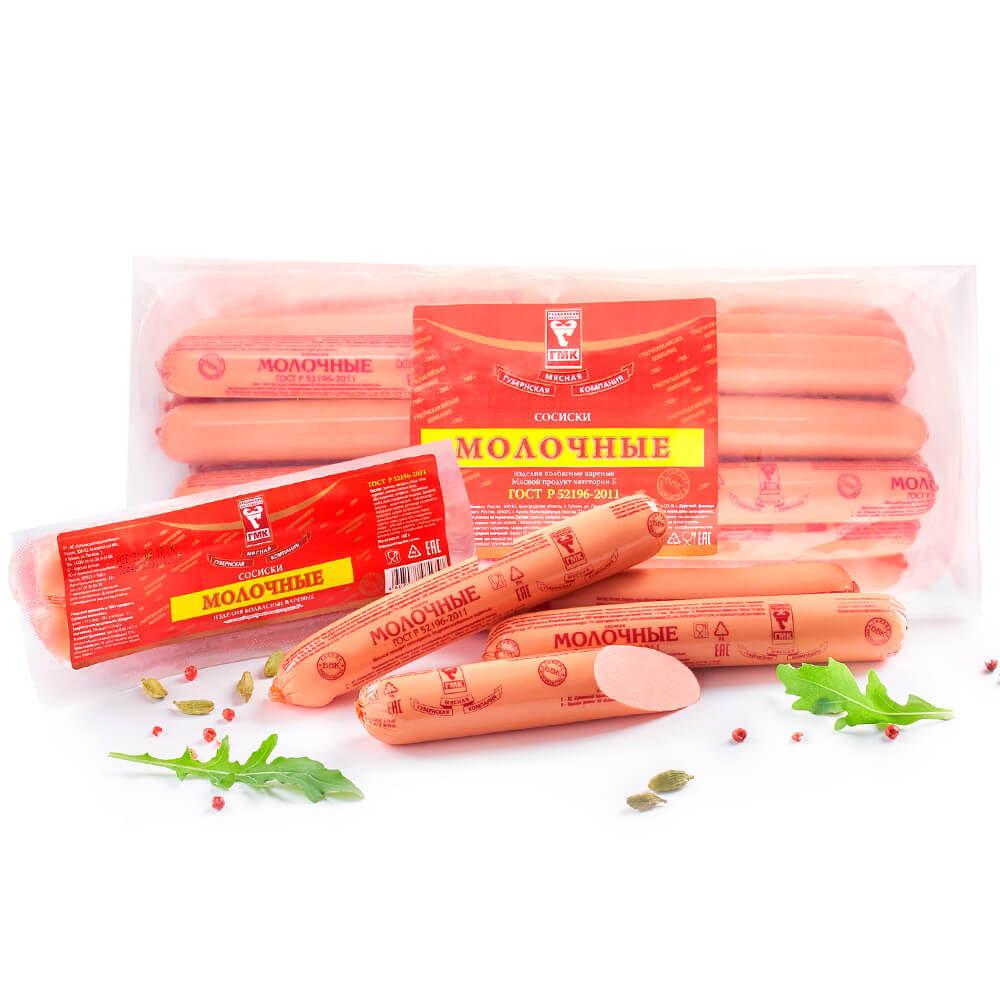 

Сосиски Губкинский мясокомбинат Молочные