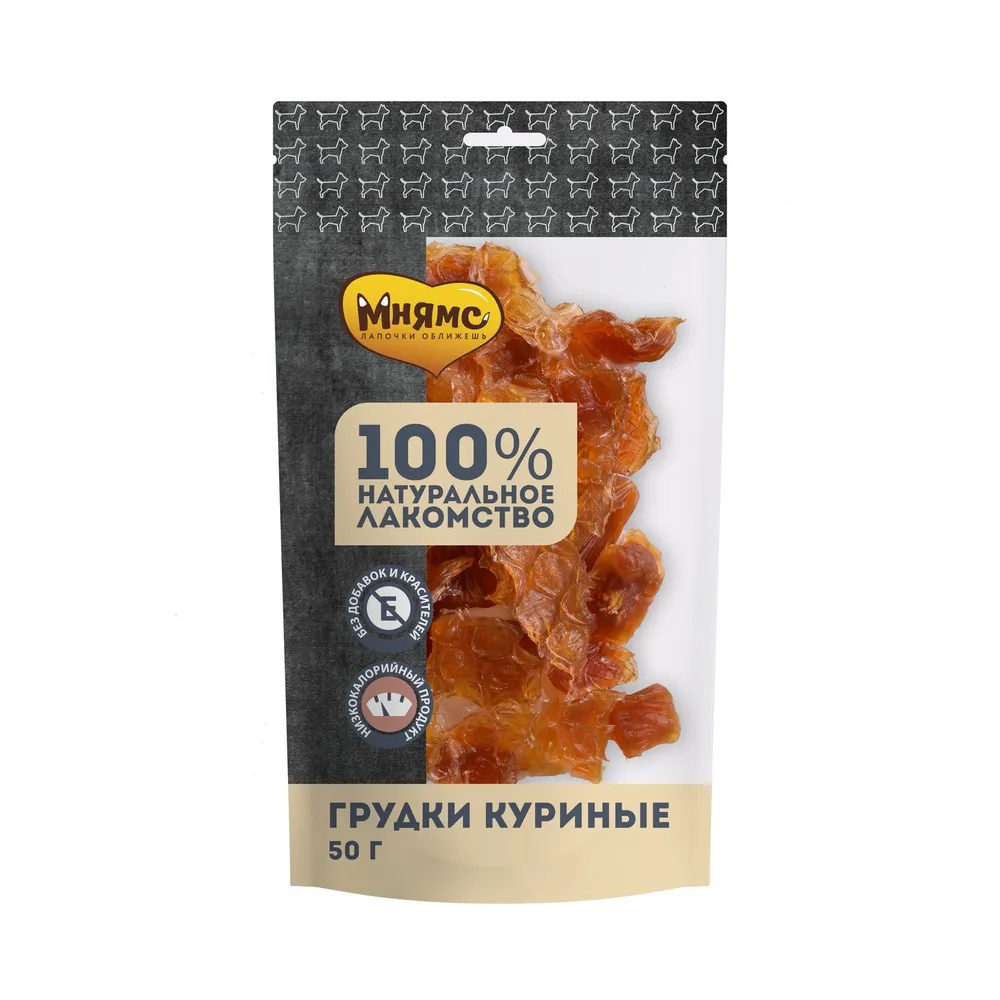 

Лакомство для собак Мнямс грудки куриные, 50 г