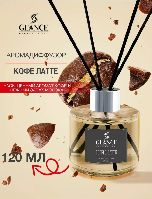 Ароматический диффузор Glance Professional Кофе Латте, 120мл