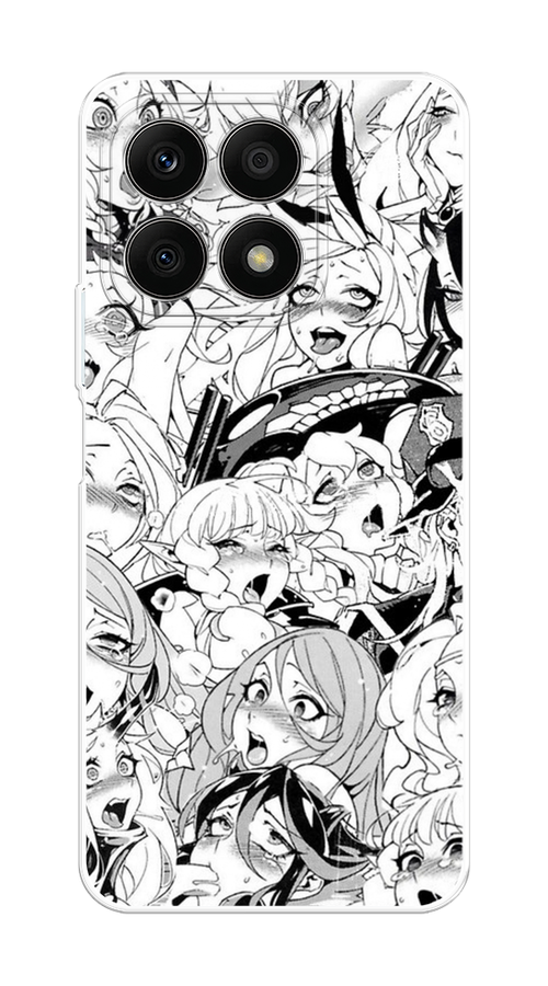 

Чехол на Honor X8A "Ахегао манга тян", Черный;белый;серый, 6120750-1