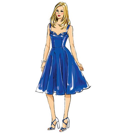 

Выкройка Butterick №5882 — Платье с расклешенной юбкой