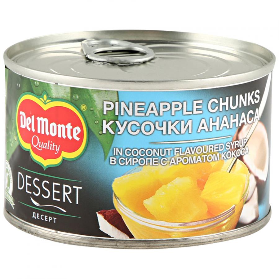 Ананас Del Monte Кусочки в сиропе с ароматом кокоса 235г