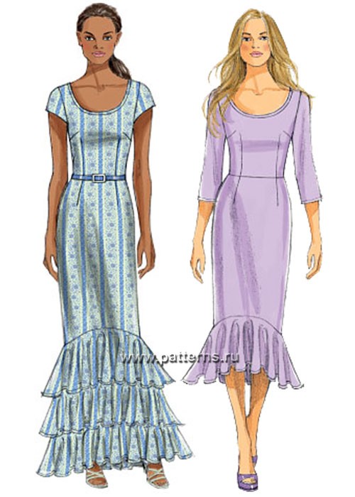 

Выкройка Butterick №5985 — Платье с воланом