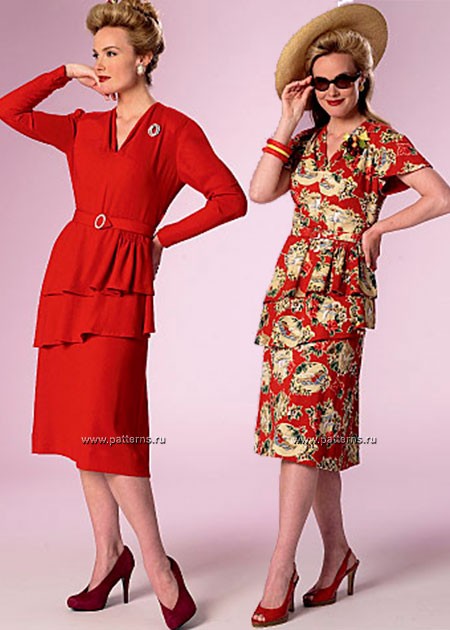 

Выкройка Butterick №6266 — Платье с баской