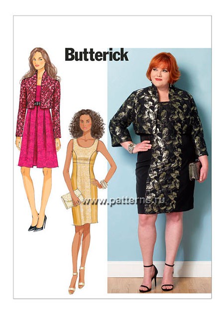 

Выкройка Butterick №6299 — Платье, Болеро