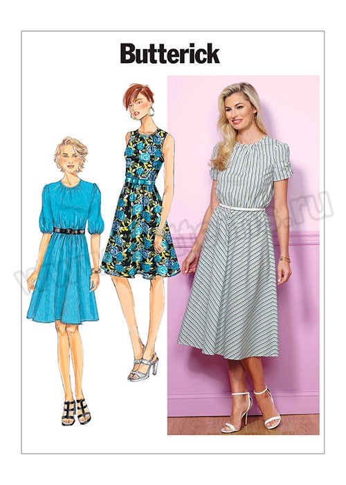 

Выкройка Butterick №6450 — Платье с складками у горловины