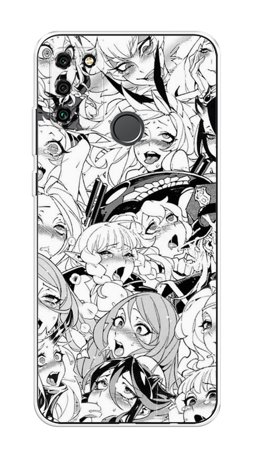 

Чехол на Honor 9A "Ахегао манга тян", Черный;белый;серый, 612350-1