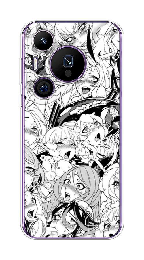 

Чехол на Huawei Pura 70 Pro/70 Pro Plus "Ахегао манга тян", Черный;белый;серый, 6124450-1