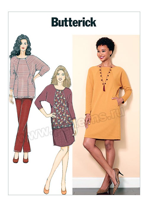 

Выкройка Butterick №6525 — Платье, туника, брюки, юбка