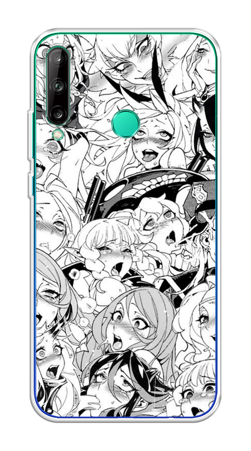 

Чехол на Honor 9C, Huawei P40 Lite E/Y7p "Ахегао манга тян", Черный;белый;серый, 612550-1