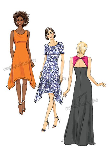 

Выкройка Butterick №6050 — Платье с вырезом на спине