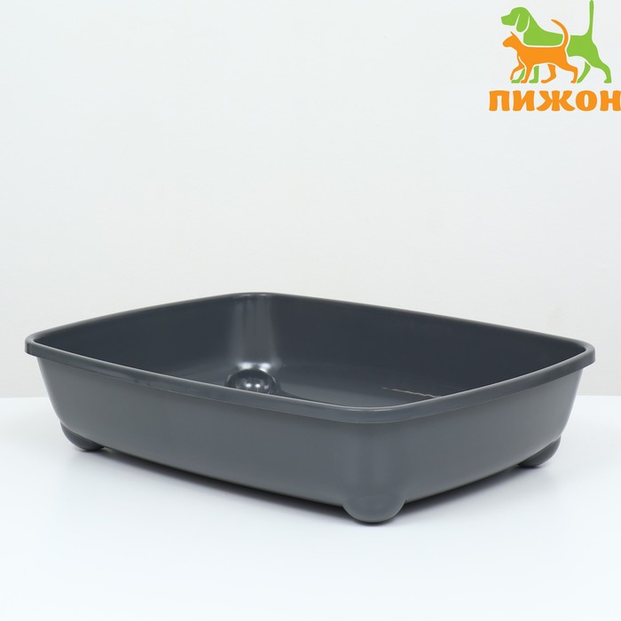 

Пижон Туалет для Мейн-кунов глубокий, большой без борта 56x43x13 см, серый