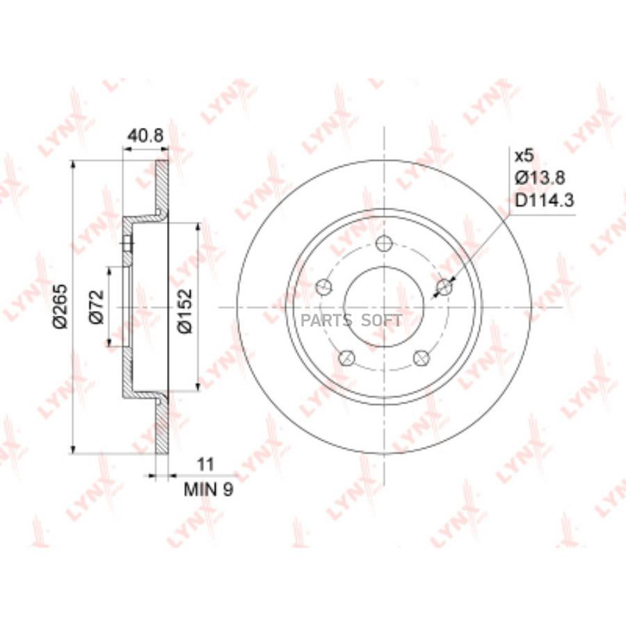 

Тормозный колодки LYNXauto задний для Mazda 3 BK 1.4-2.2d 2003 bn1065