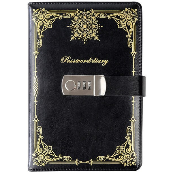 

Блокнот с кодовым замком L'école черный Password Diary, Password Diary