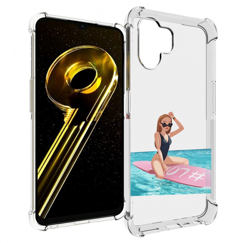 

Чехол бампер MyPads девушка-на-серфе женский для Realme 10 5G пр..., Прозрачный, Tocco