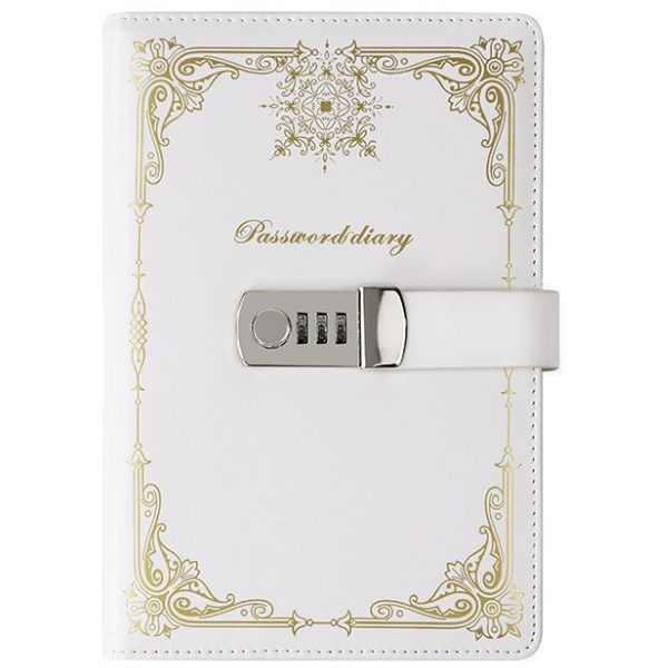 

Блокнот с кодовым замком L'école белый Password Diary, Password Diary