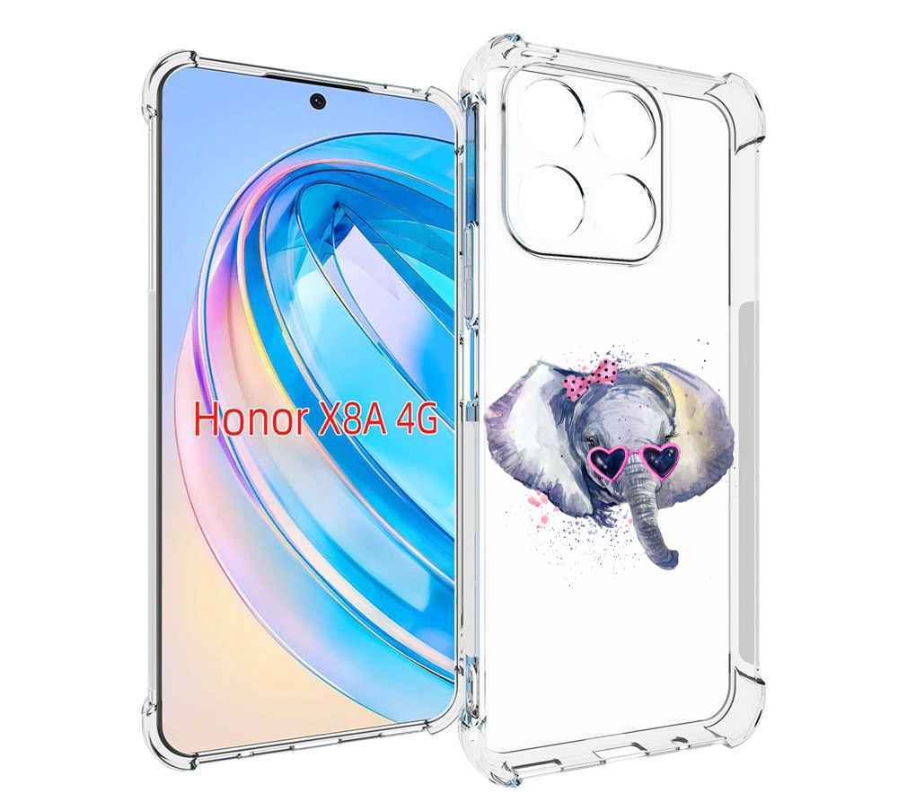 

Чехол MyPads слоник в очках для Honor X8a, Tocco