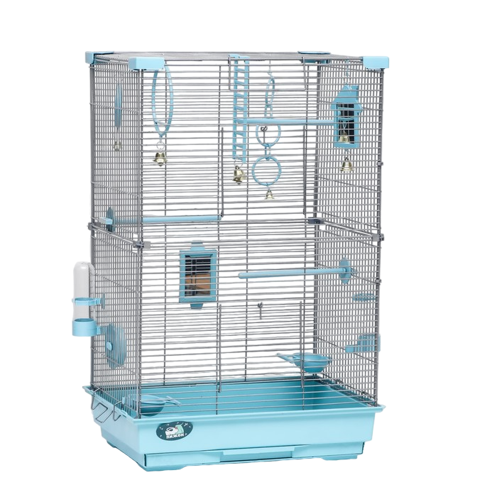 Клетка для птиц Пижон №101-Б разборная укомплектованная бирюзовая 42х30х65 см