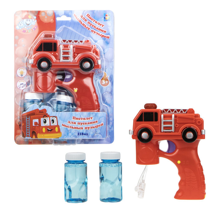 

Пистолет с мыльными пузырями 1toy Пожарная машина