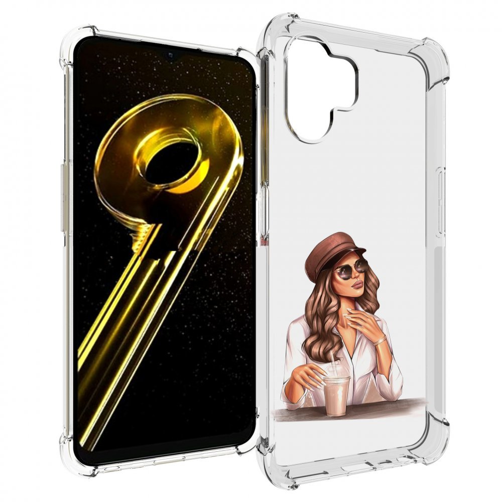 

Чехол бампер MyPads девушка-с-милкшейком женский для Realme 10 5..., Прозрачный, Tocco
