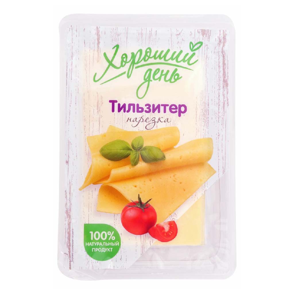 

Сыр твердый Хороший день Тильзитер нарезка 50% 125 г