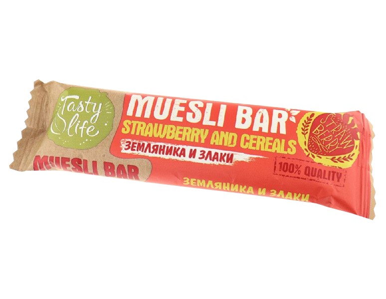 

Батончик Tasty Life мюсли с земляникой и злаками 40 г