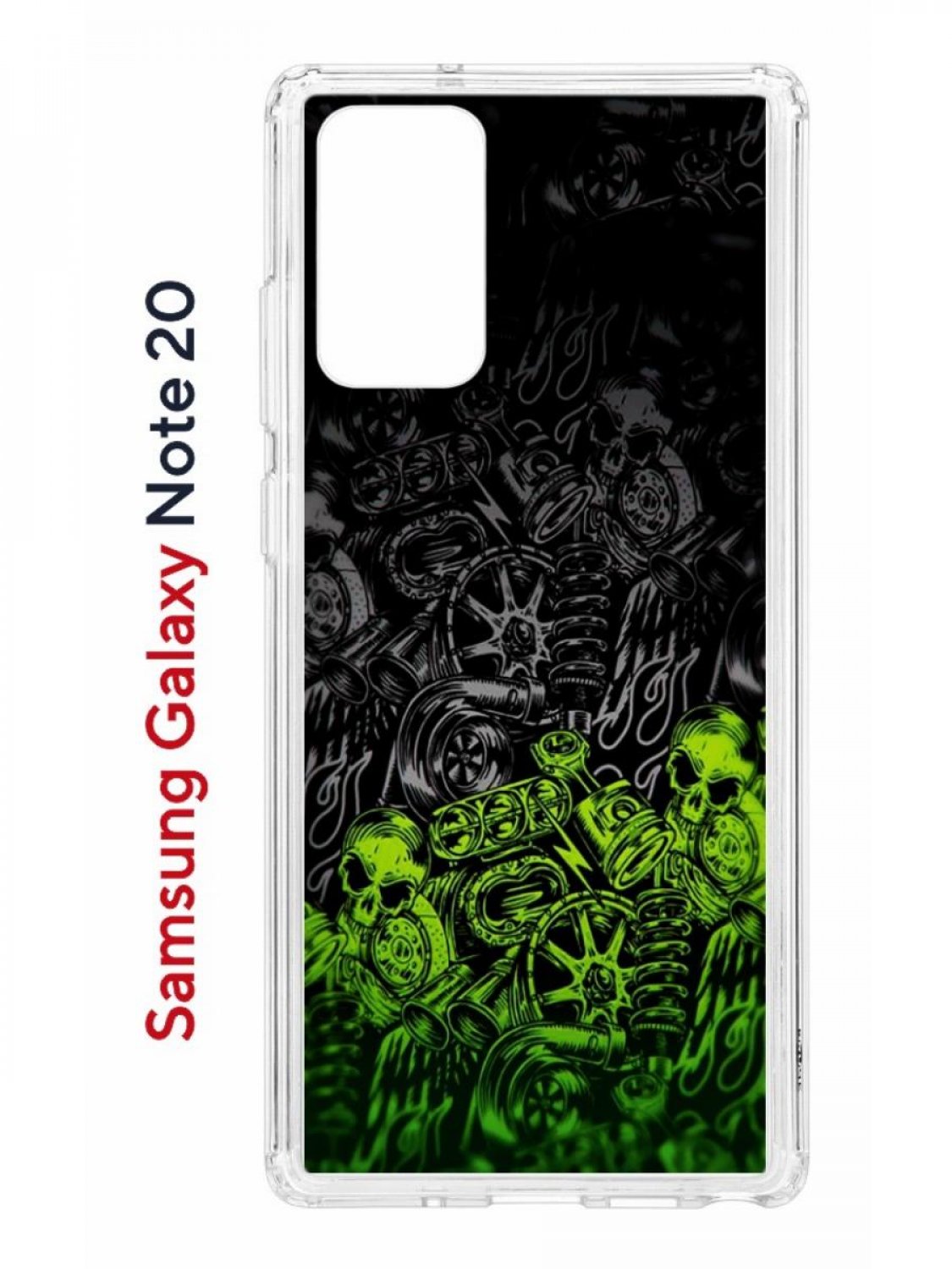 

Чехол на Samsung Galaxy Note 20 Kruche Print Garage,противоударный бампер,с защитой камеры, Прозрачный;черный;зеленый;серый, Самсунг Галакси Нот 20