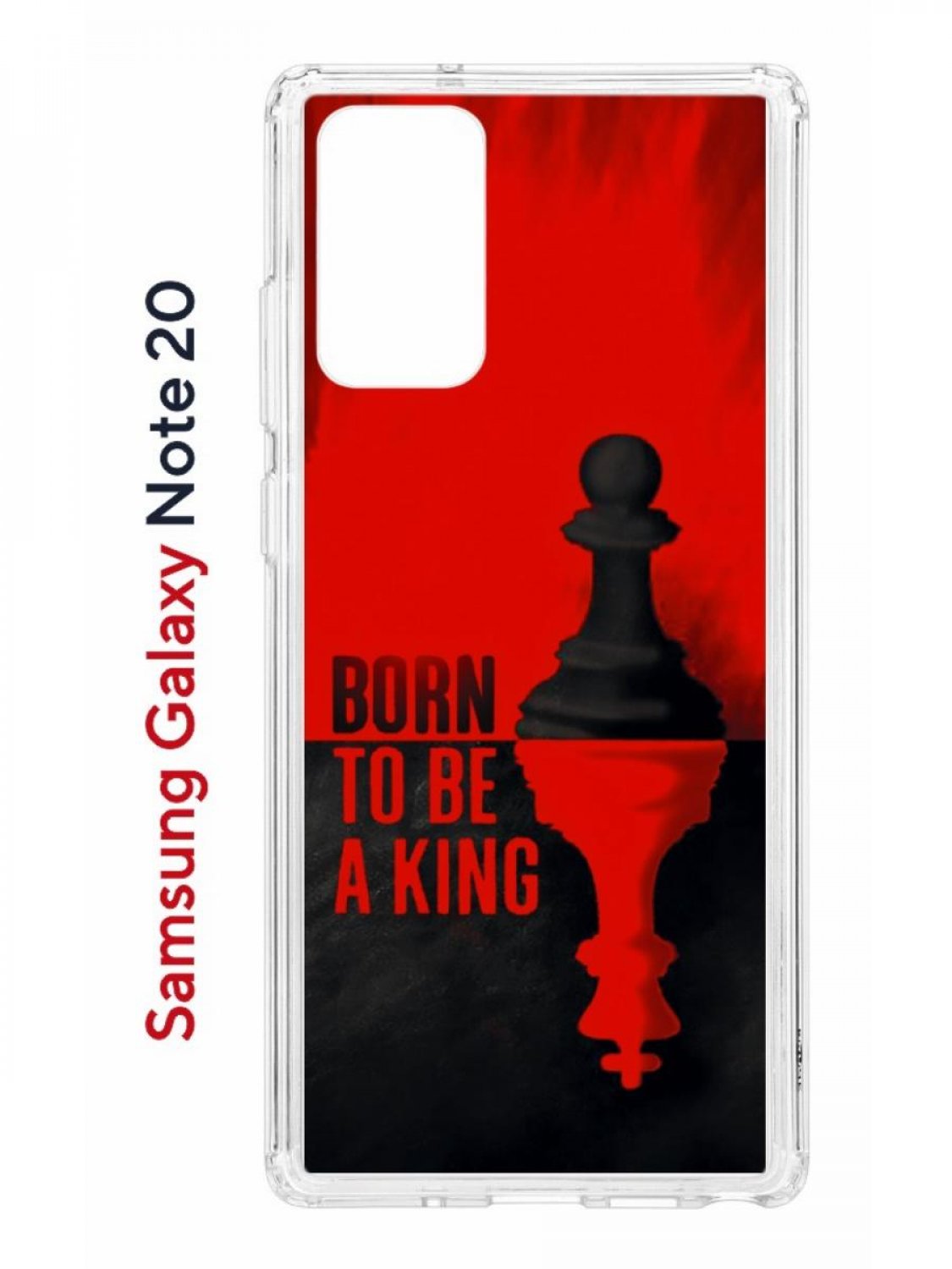 

Чехол на Samsung Galaxy Note 20 Kruche Print Born to be a King,противоударный бампер, Прозрачный;черный;красный, Самсунг Галакси Нот 20