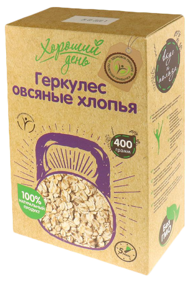 

Хлопья Хороший день овсяные геркулес 400 г