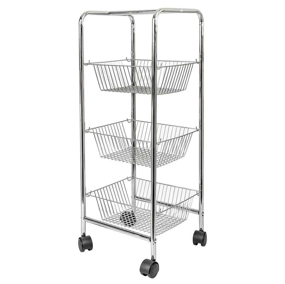 

Металлический стеллаж Homium Metall shelfwheels01, 27x26x74 см, Серебристый, Metall