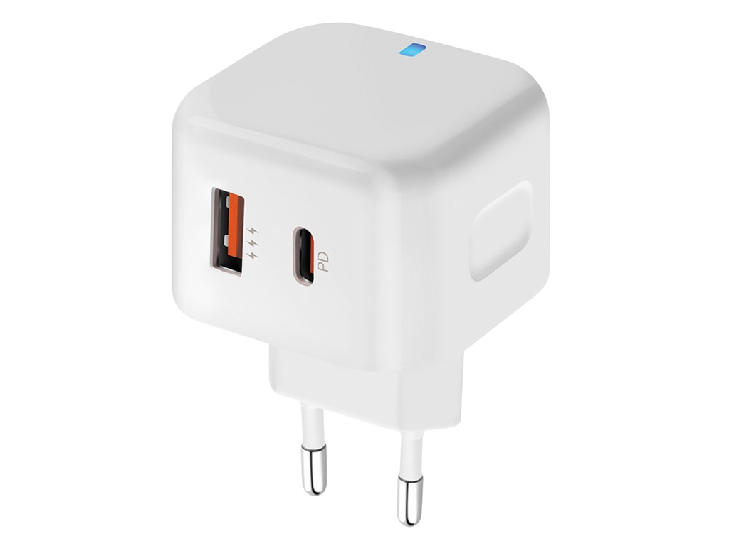 фото Зарядное устройство pero tc10 fast charge usb-c usb-a 20w тс10whpd