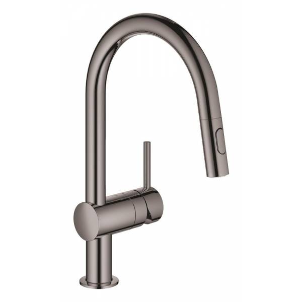 

Смеситель для кухни GROHE Minta однорычажный с выдвижным изливом, темный графит (32321A02), Серебристый, 32321A02