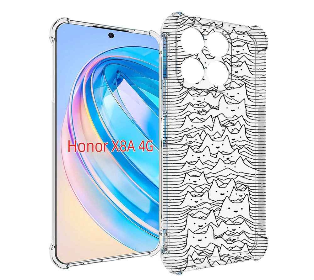 

Чехол MyPads черно белые коты 3D для Honor X8a, Tocco