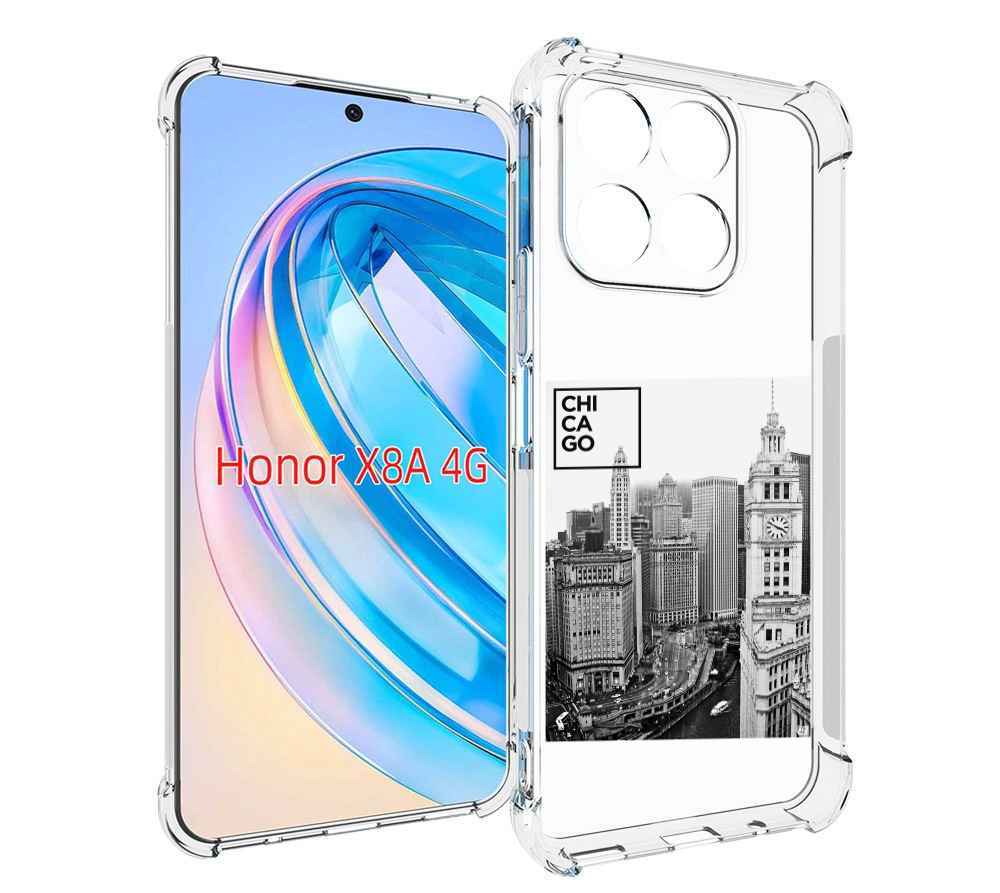 

Чехол MyPads черно белый чикаго для Honor X8a, Tocco