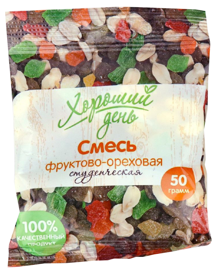 

Фруктово-ореховая смесь Хороший день Студенческая 50 г