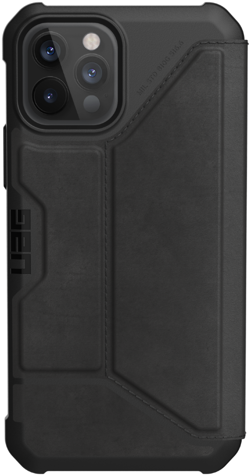 фото Чехол-книжка urban armor gear (uag) metropolis series для iphone 12 pro max, черный lthr