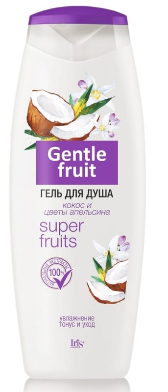 фото Гель для душа iris gentle fruit кокос и цветы апельсина