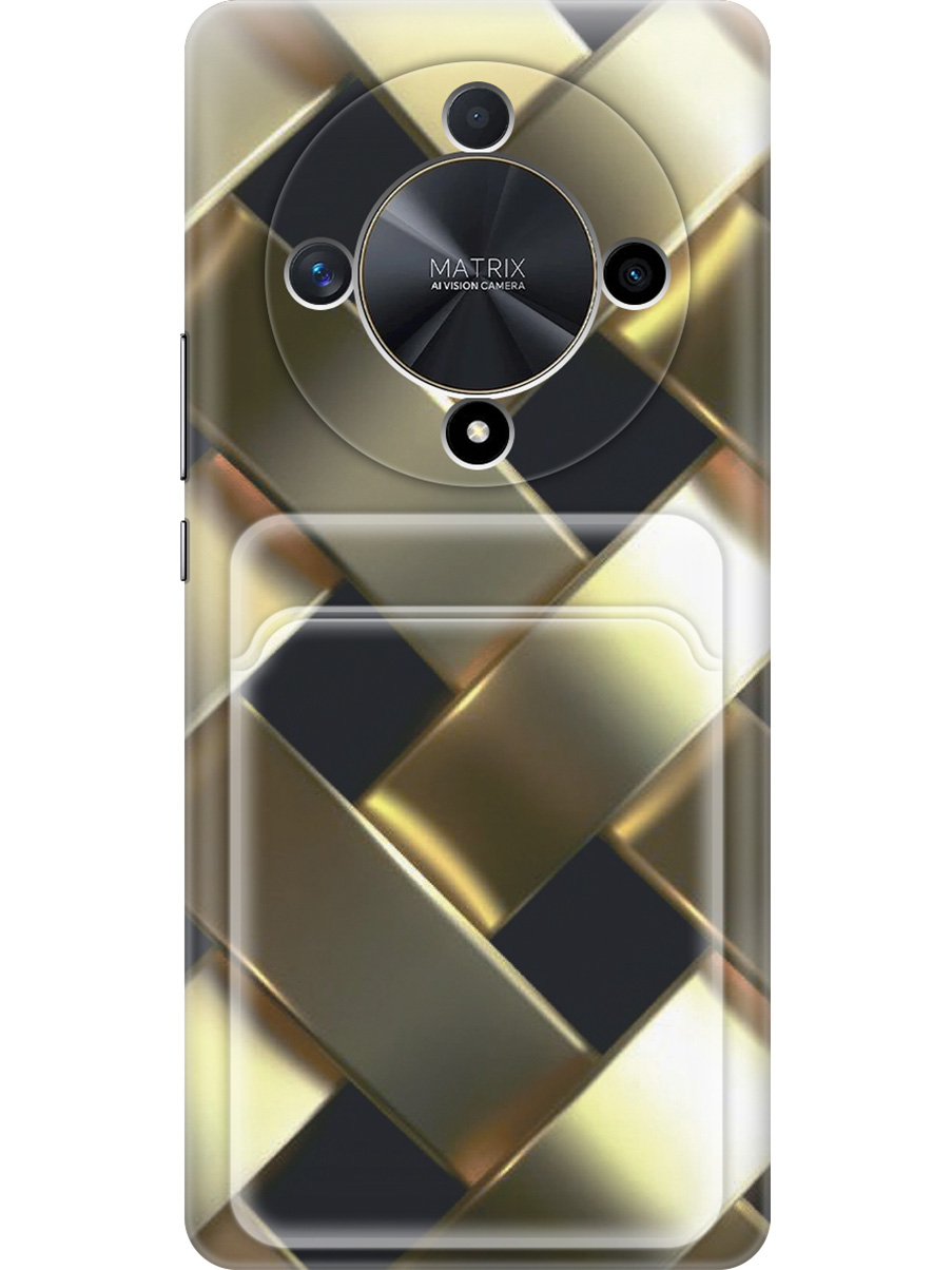 

Силиконовый чехол на Honor X9b / X50 с принтом с карманом для карты прозрачный 787302, Прозрачный;золотистый;черный, 781974332