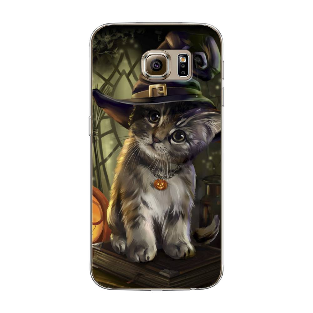 

Чехол Awog на Samsung Galaxy S6 "Кот на Хэллоуин", Зеленый;серый, 24350-2