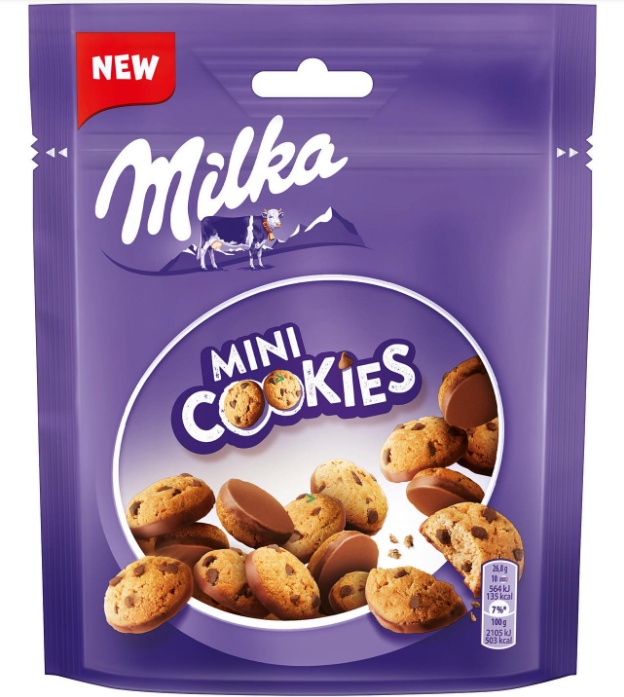 фото Печенье milka mini cookies с кусочками молочного шоколада 100г