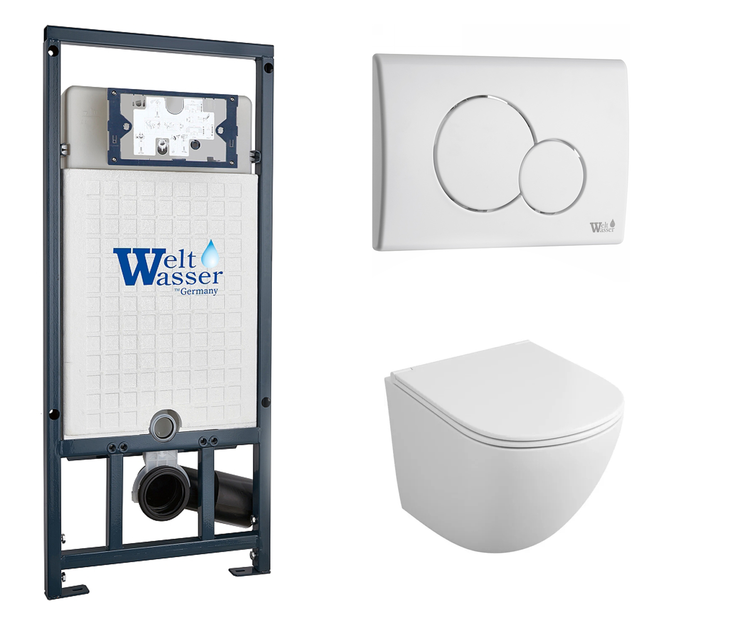 

Комплект: инсталляция WeltWasser Marberg 507 + унитаз Cirkel-H с кнопкой белой