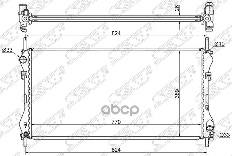 

SAT Радиатор FORD TRANSIT 2.0D/2.0TD 00-06 W/O A/C