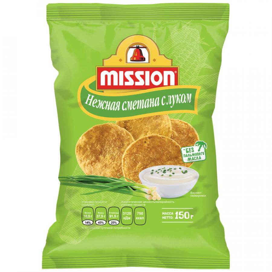 

Чипсы кукурузные Mission со вкусом Нежная сметана с луком 150г