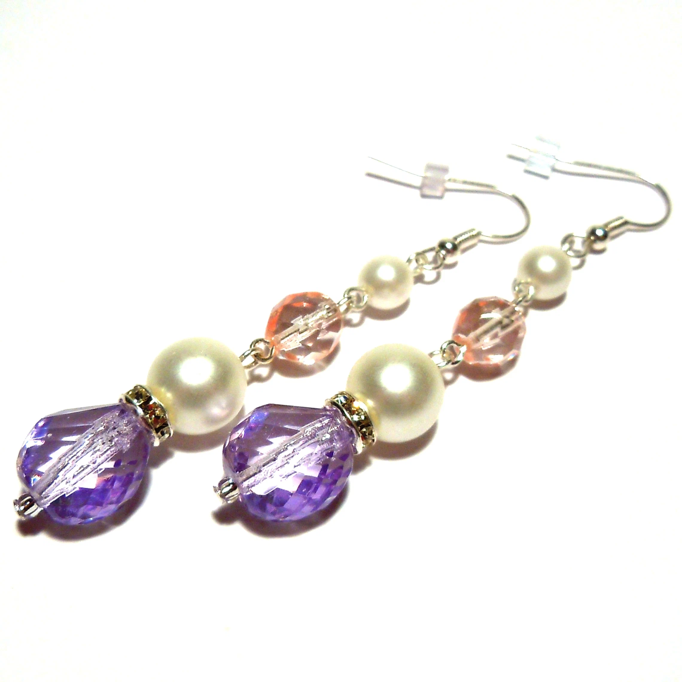 

Серьги подвески из бижутерного сплава Чарующий Рай 2240-13114, Swarovski/жемчуг, 2240-13114