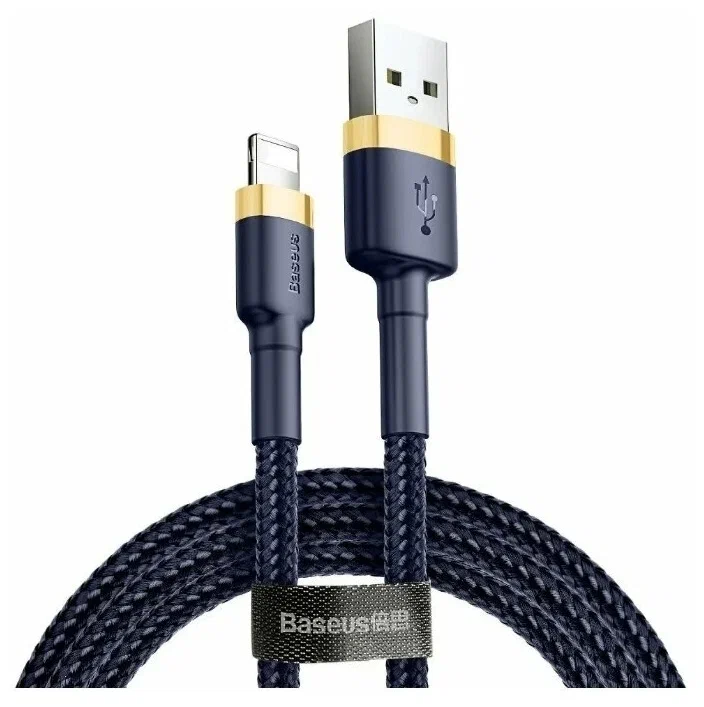 

Кабель Baseus USB-Lightning 1м Cafule Cable CALKLF-BV3 Синий/Золотистый