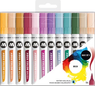

Набор маркеров Molotow Aqua Color Brush Basic Set 2, Разноцветный, Aqua Color Brush