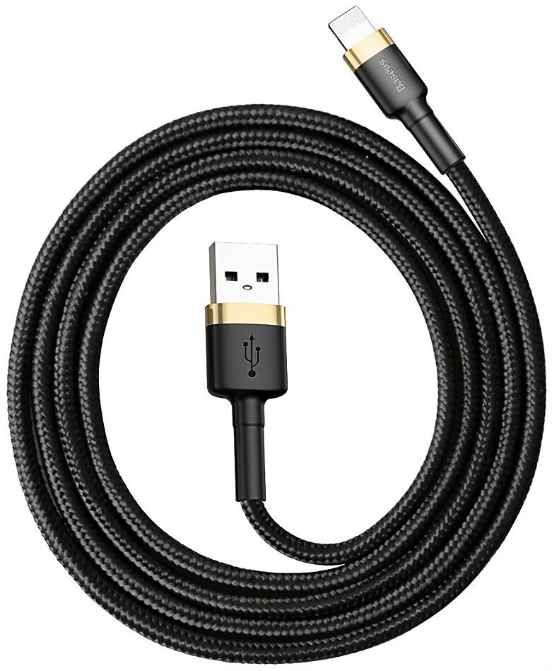 

Кабель Lightning 1м Baseus Cafule Cable CALKLF-BV1 Черный/Золотистый