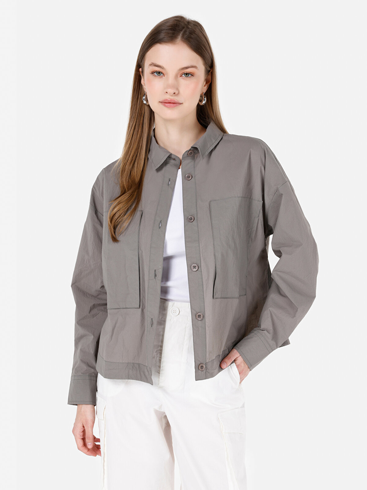 

Рубашка женская Colin's CL1068080 зеленая XS, Зеленый, CL1068080